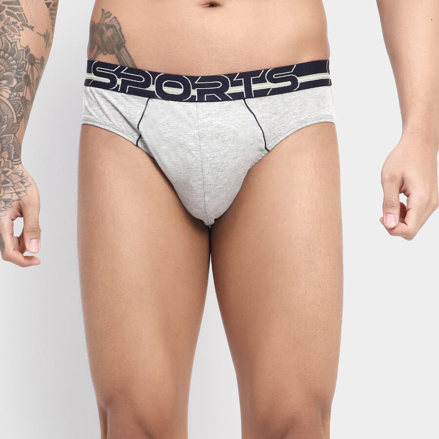 Men's Brief, Melange Mid Grey, large image number null